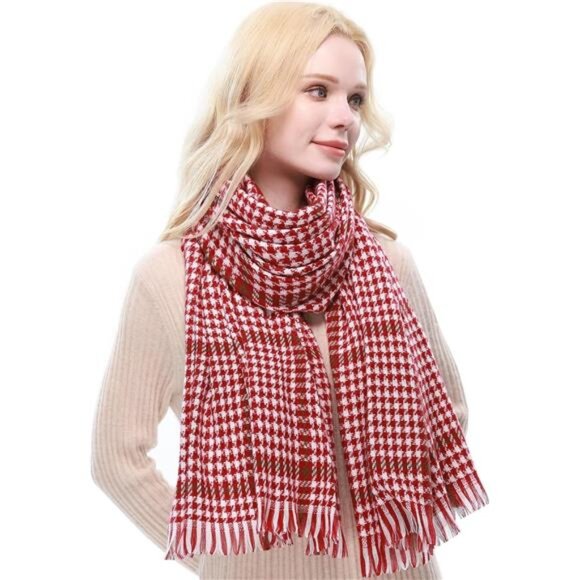 Plaid Scarf for Women Warm Large 025